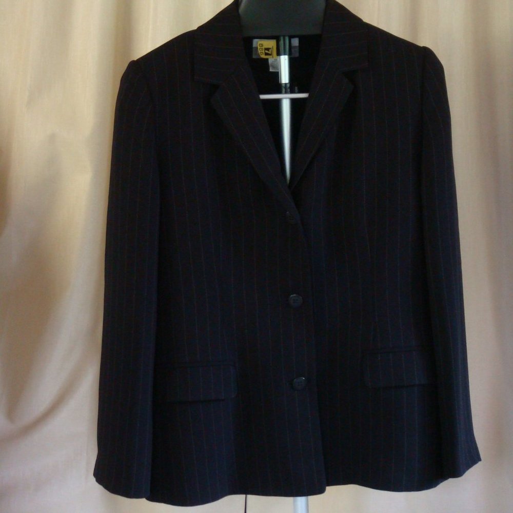 Casual Corner Black Pinstripe Jacket